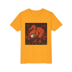 Youth Tee — Neon Tamagotchi Kiwi Retro Sci‑Fi Bird Graphic