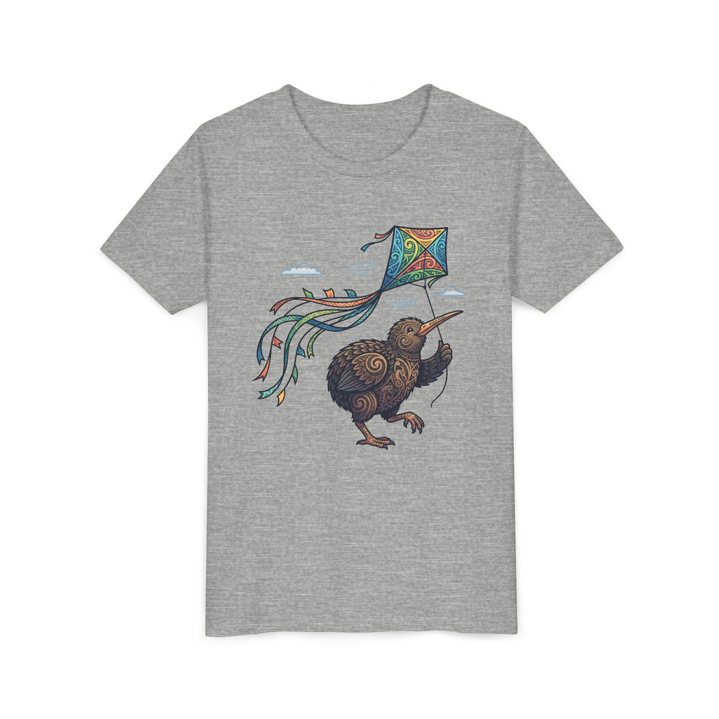 Kiwi Kite Kids Tee — Whimsical New Zealand Bird Graphic Youth Shirt