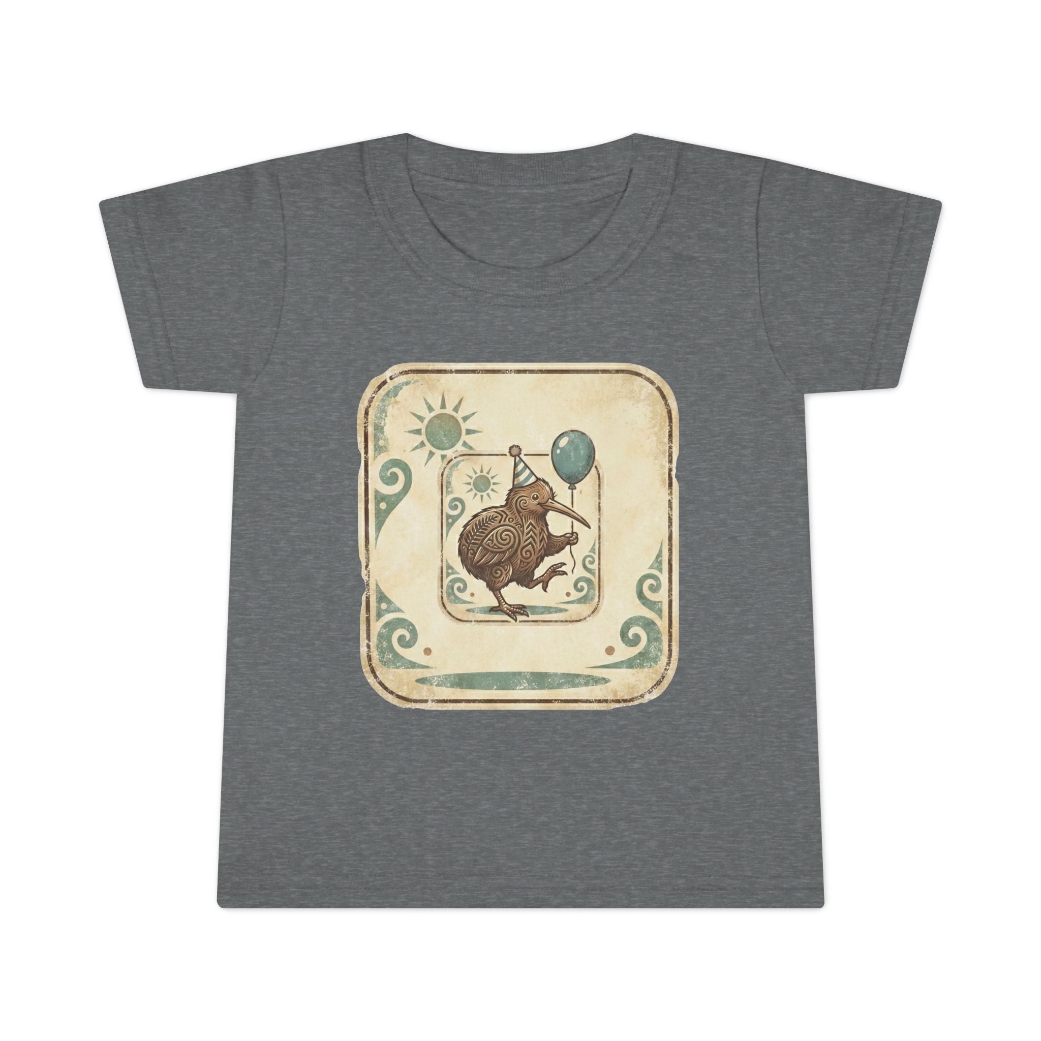 Toddler T-Shirt — Vintage Balloon Kiwi Illustration