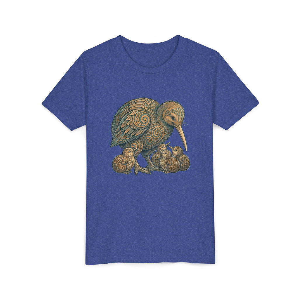 Kiwi Bird Momma & Babies Kids T‑Shirt — Whimsical Kiwi & Chicks Youth Tee