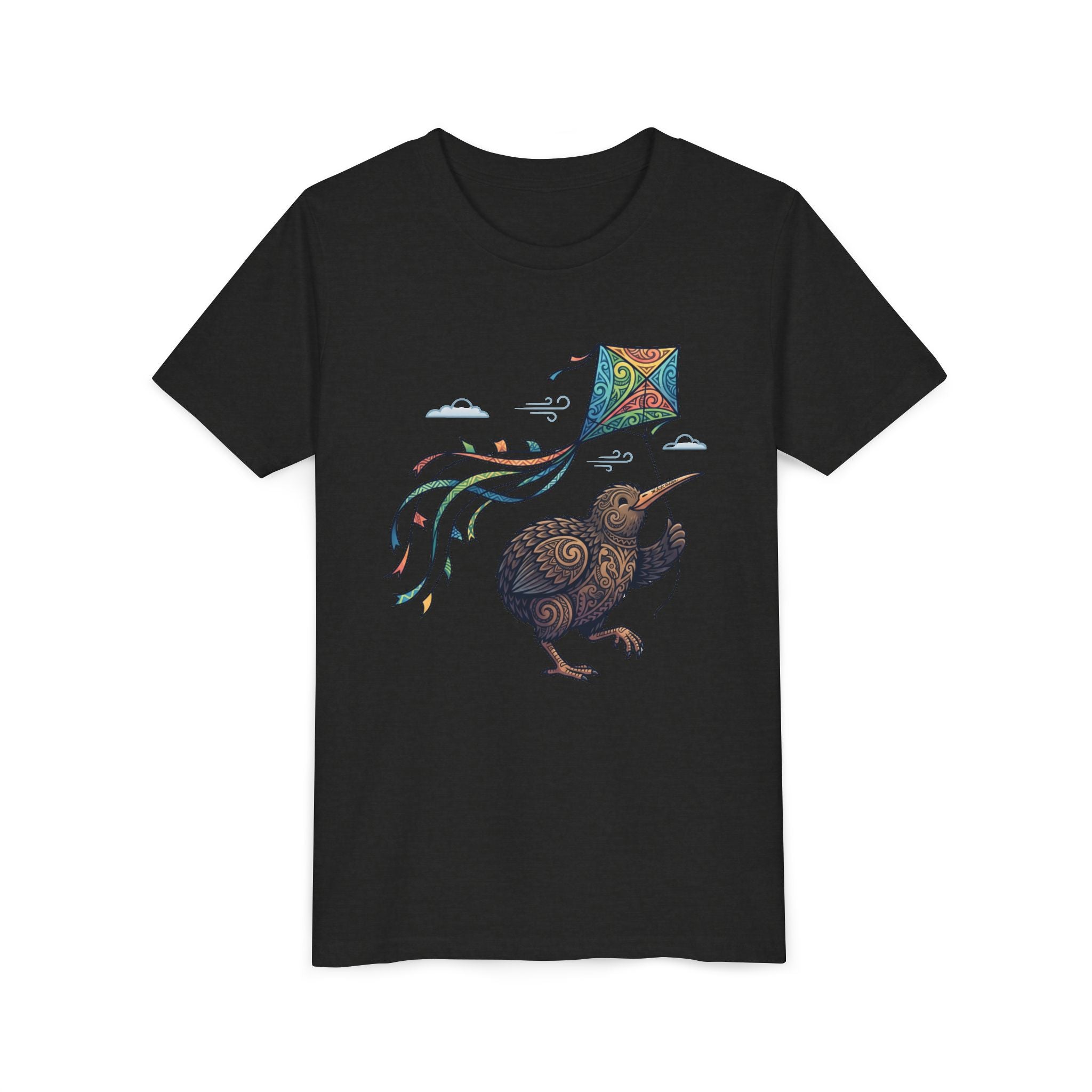 Kiwi Kite Kids Tee — Whimsical New Zealand Bird Graphic Youth Shirt