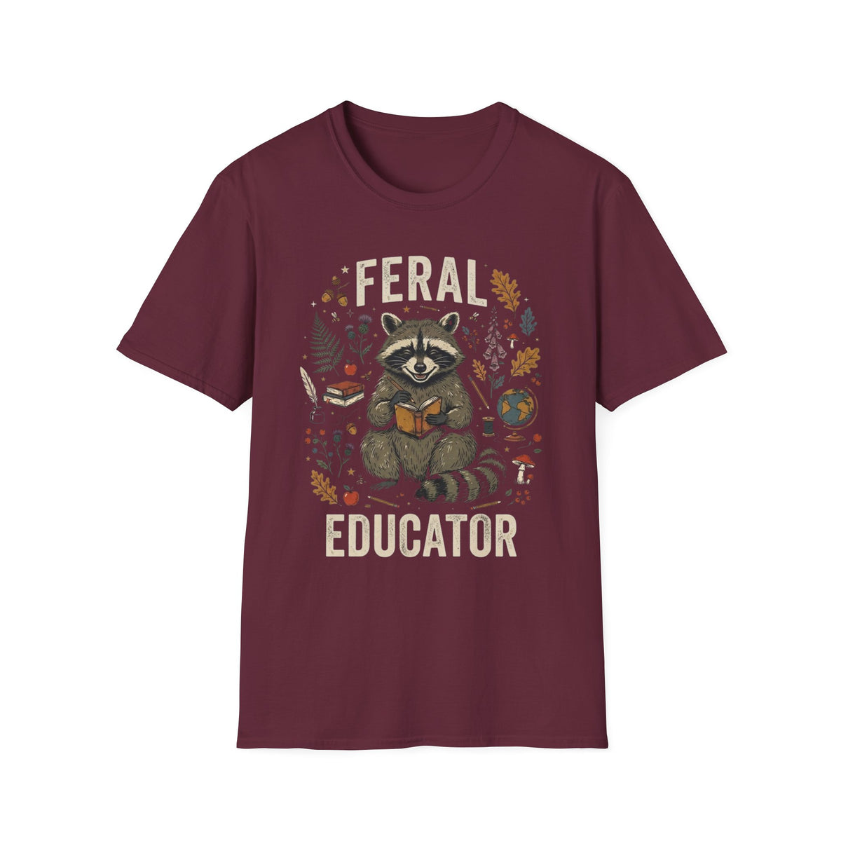 Feral Educator Raccoon T +Adult Size