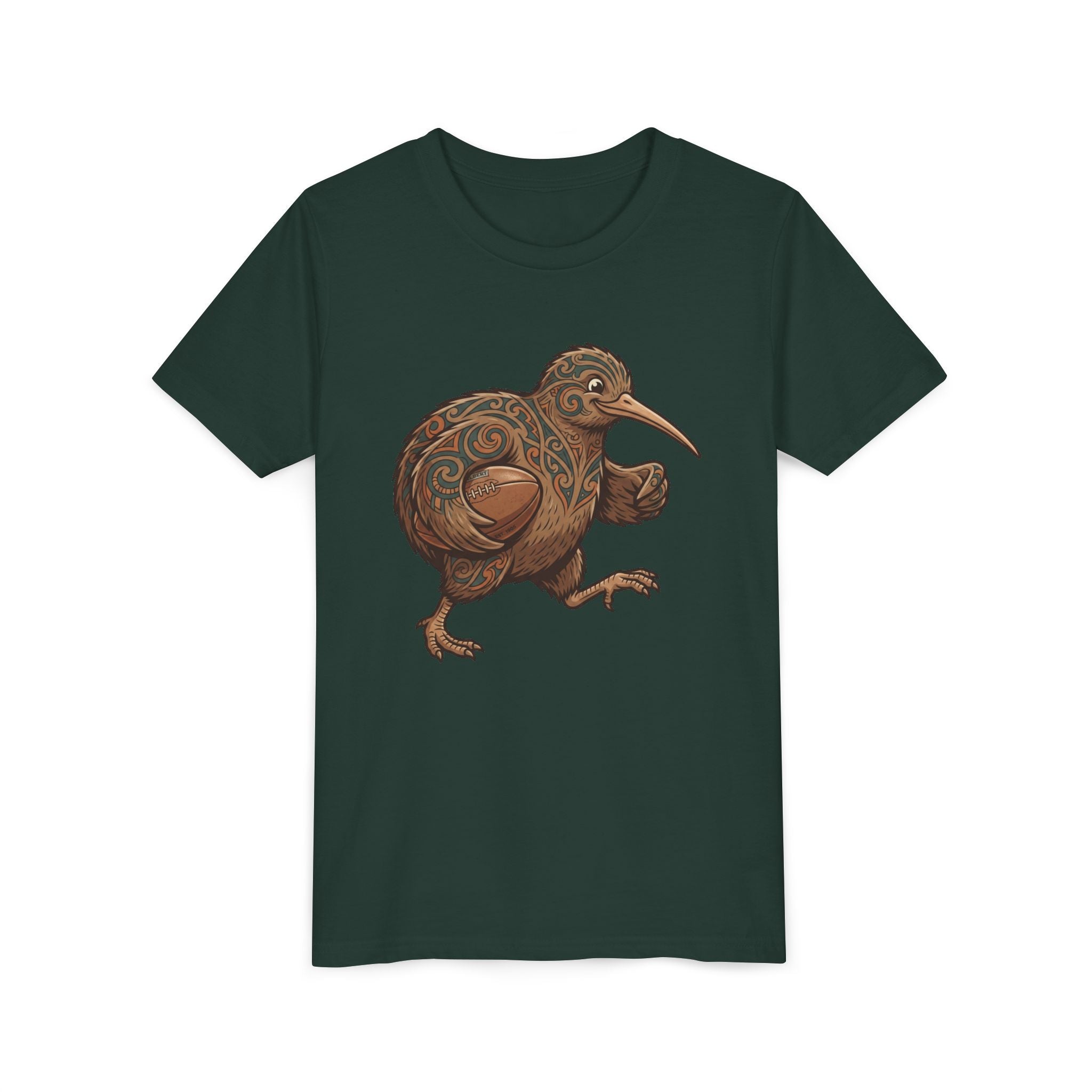 Youth Tee — Whimsical Maori-Style Kiwi Bird Kids Shirt
