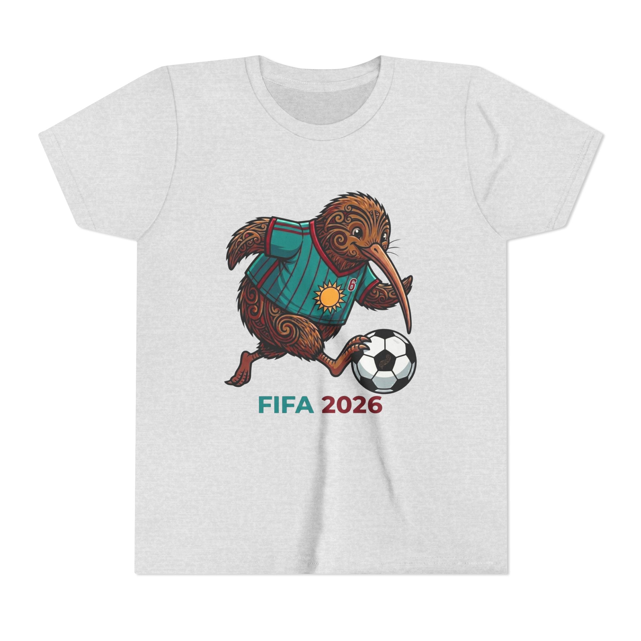 Youth Tee — Kiwi Soccer Player “FIFA 2026” Kids Football Shirt