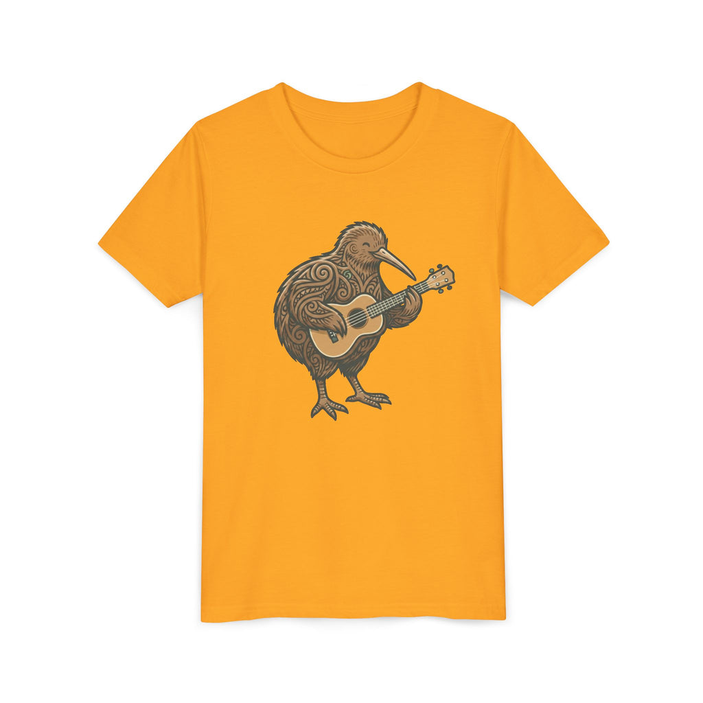 Kiwi Bird Guitar Youth Tee — Cute Musical Kiwi Kids T‑Shirt