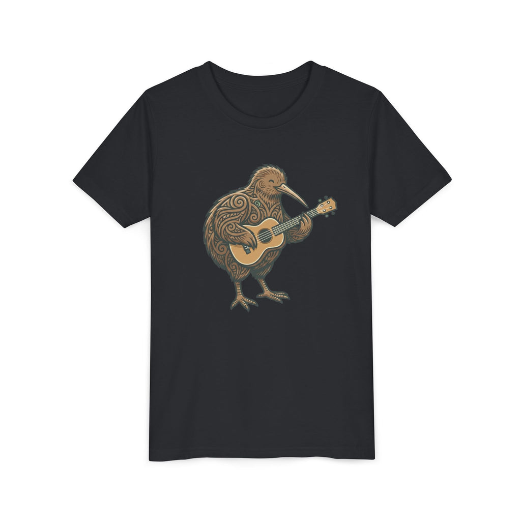 Kiwi Bird Guitar Youth Tee — Cute Musical Kiwi Kids T‑Shirt