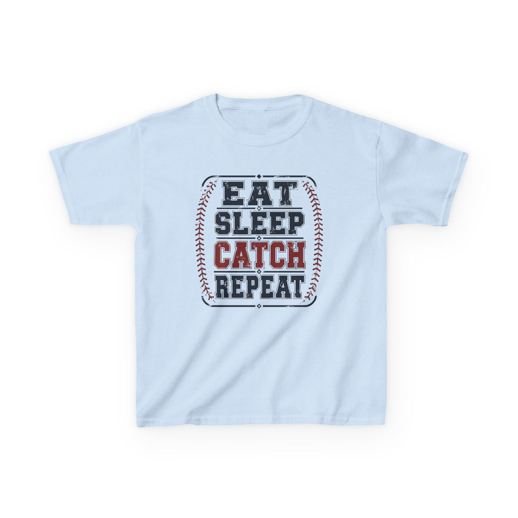 Kids 'Eat Sleep Catch Repeat' Baseball T‑Shirt