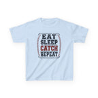 Kids 'Eat Sleep Catch Repeat' Baseball T‑Shirt