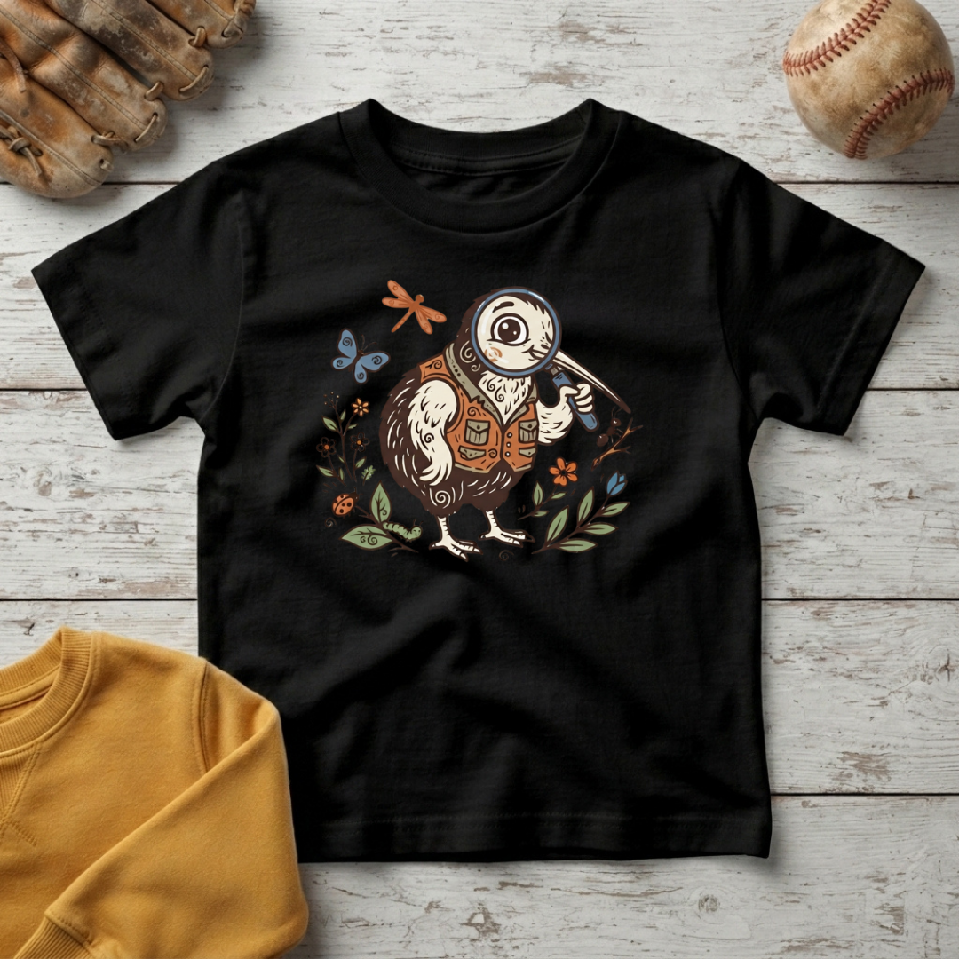 Curious Kiwi Bird Graphic Shirt