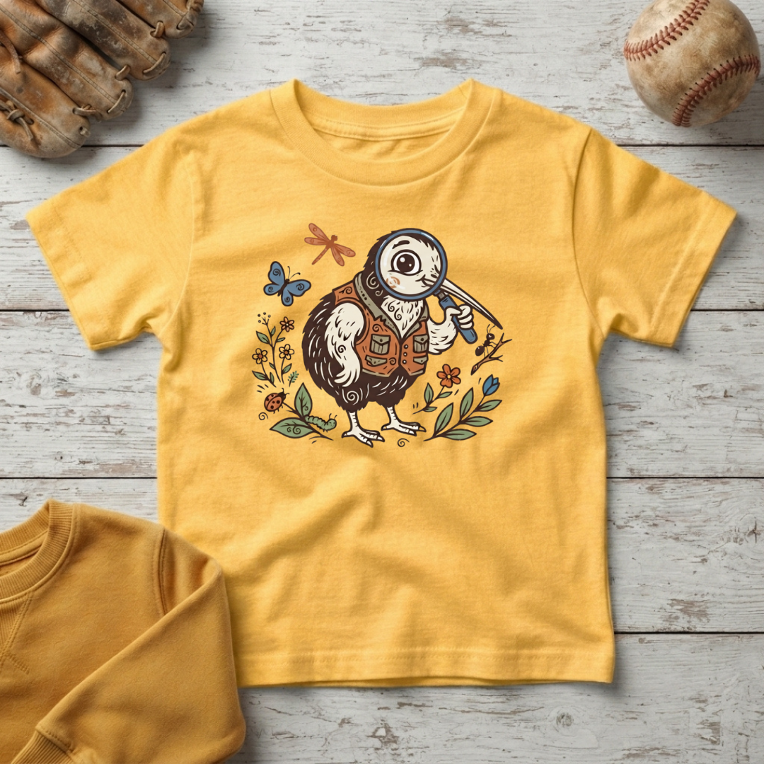 Curious Kiwi Bird Graphic Shirt