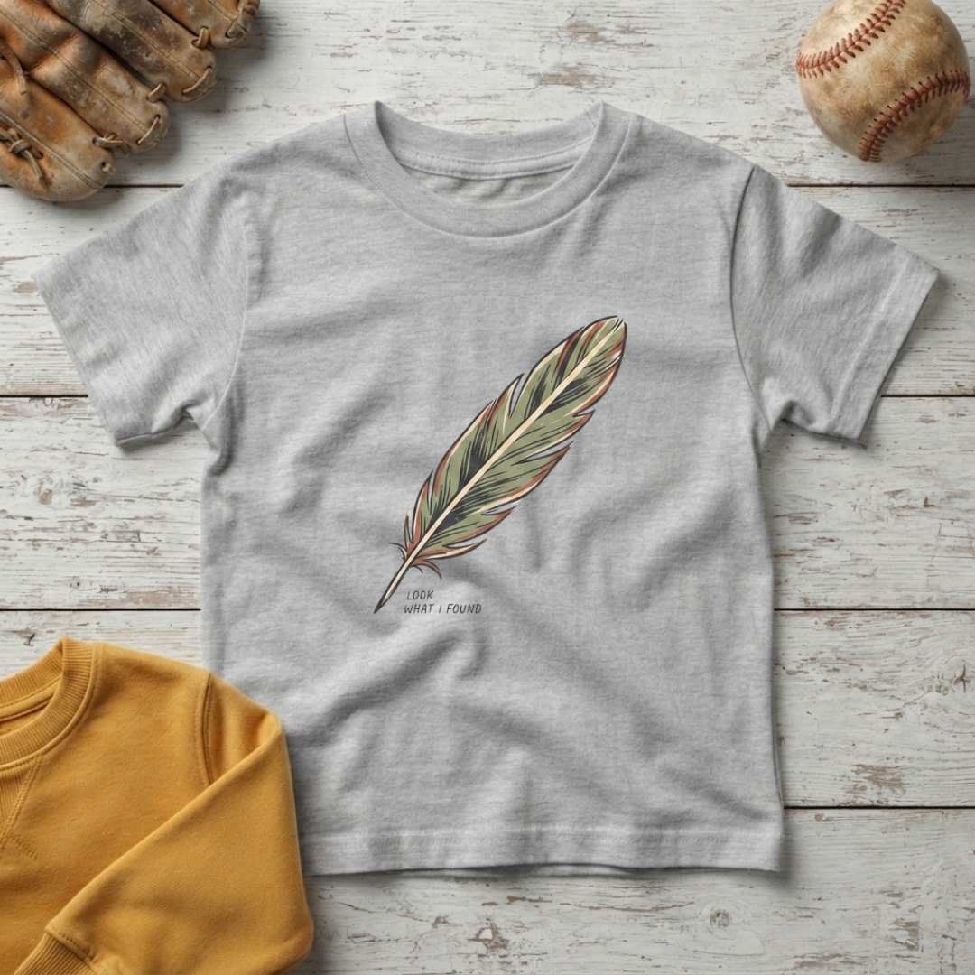 Look What I Found Feather Tee +Toddler Size