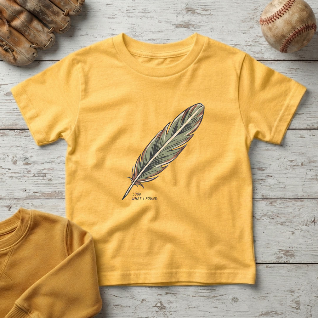 Look What I Found Feather Tee +Toddler Size