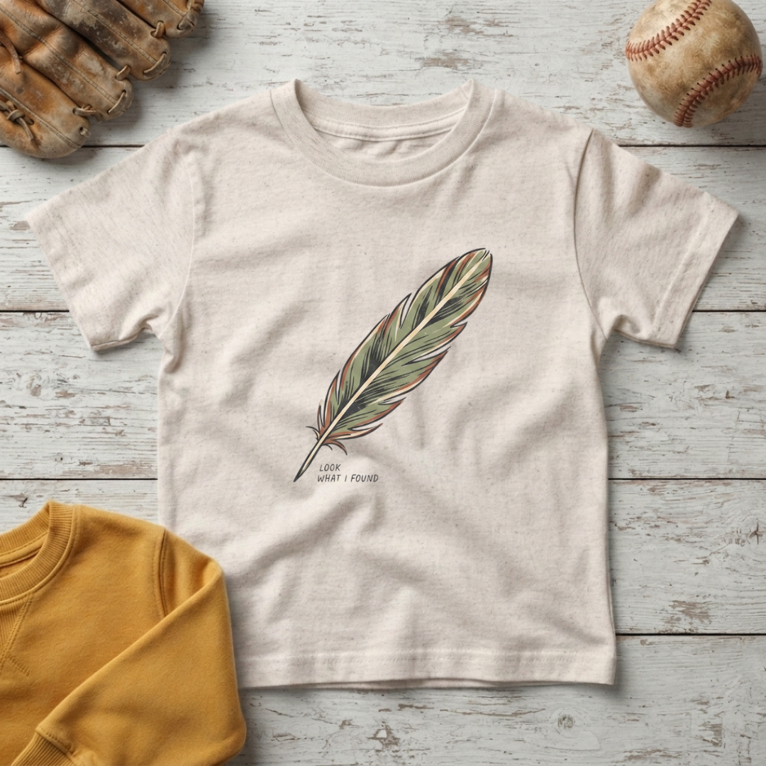 Look What I Found Feather Tee +Toddler Size