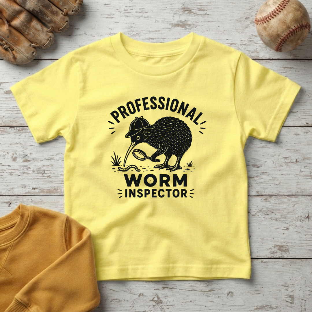 “Professional Worm Inspector” Kiwi Bird +Toddler Size