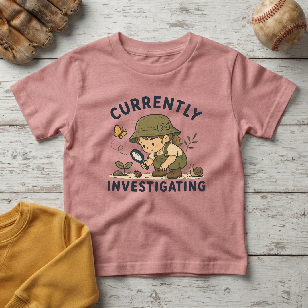 "Currently Investigating" Little Girl Explorer +Toddler Size