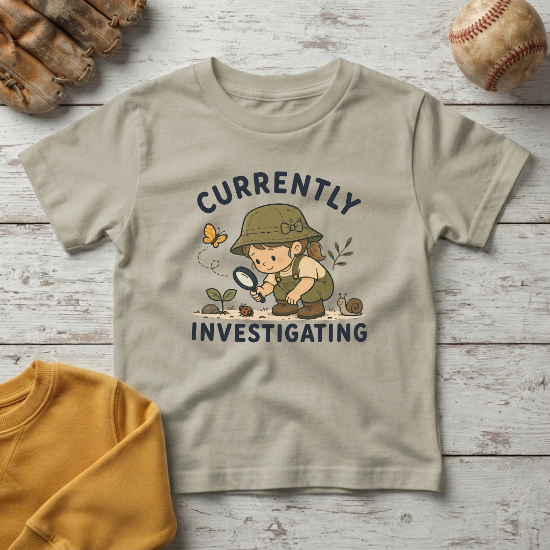 "Currently Investigating" Little Girl Explorer +Toddler Size