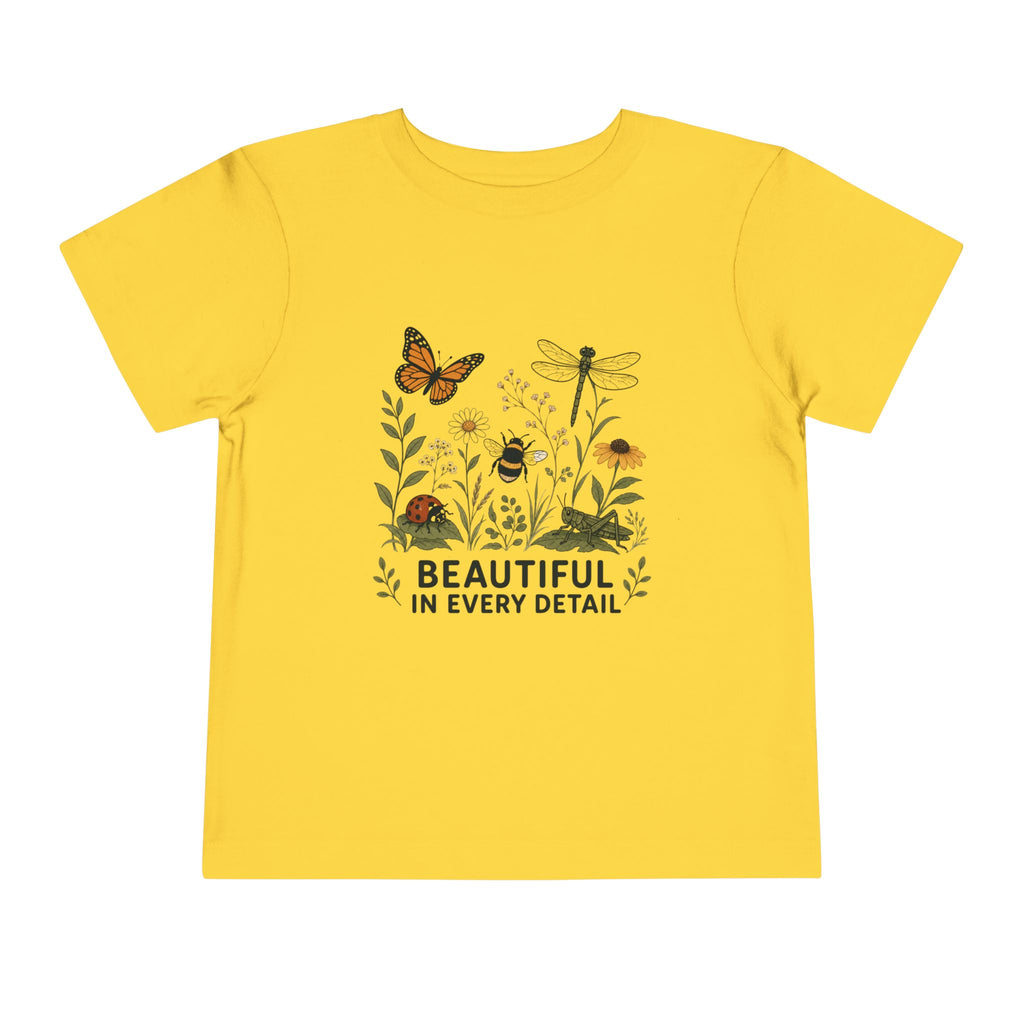 "Beautiful in Every Detail" Floral Butterfly Toddler Garden Tee