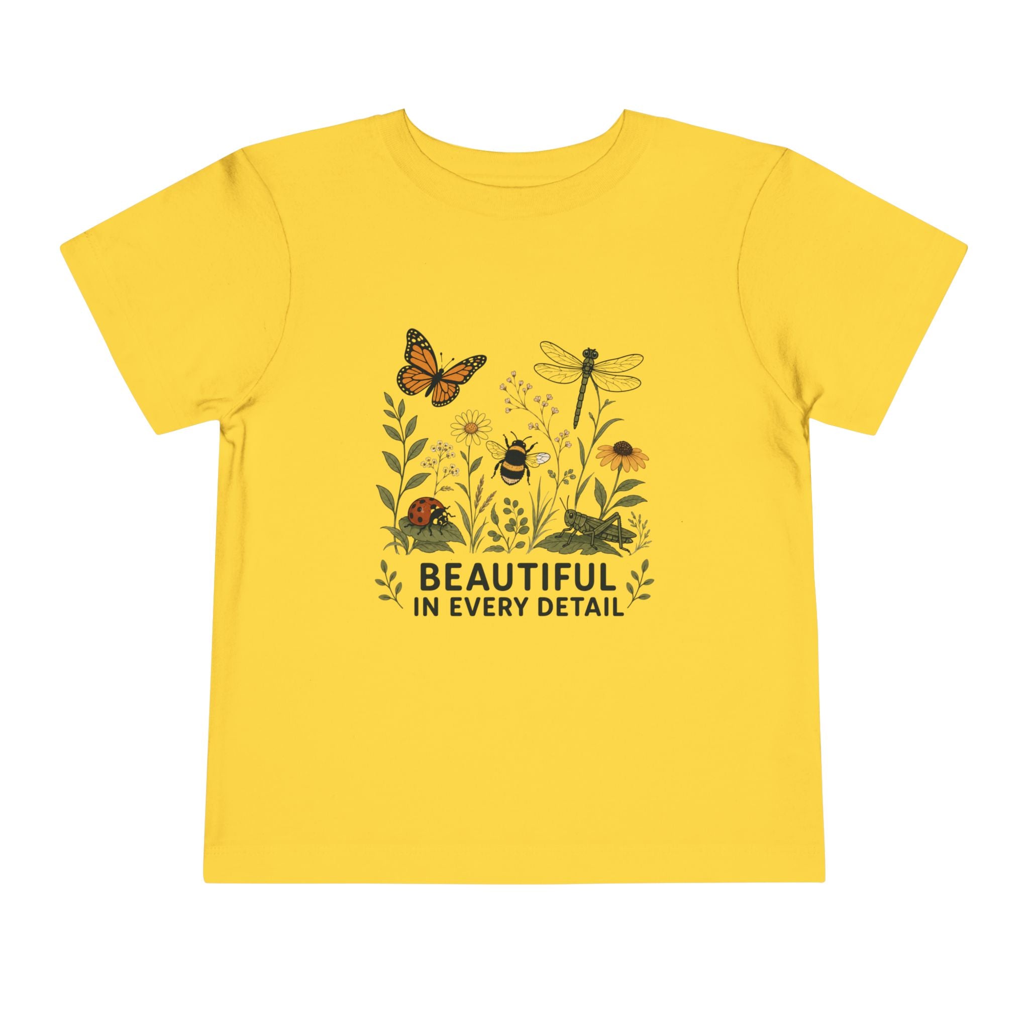 "Beautiful in Every Detail" Floral Butterfly Toddler Garden Tee