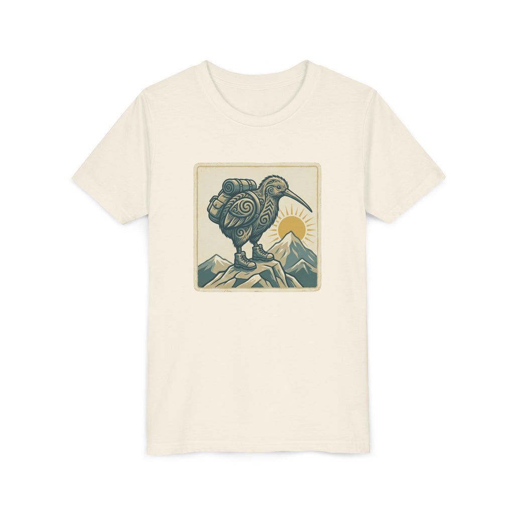 Youth Tee — Kiwi Bird on Mountains Graphic Shirt