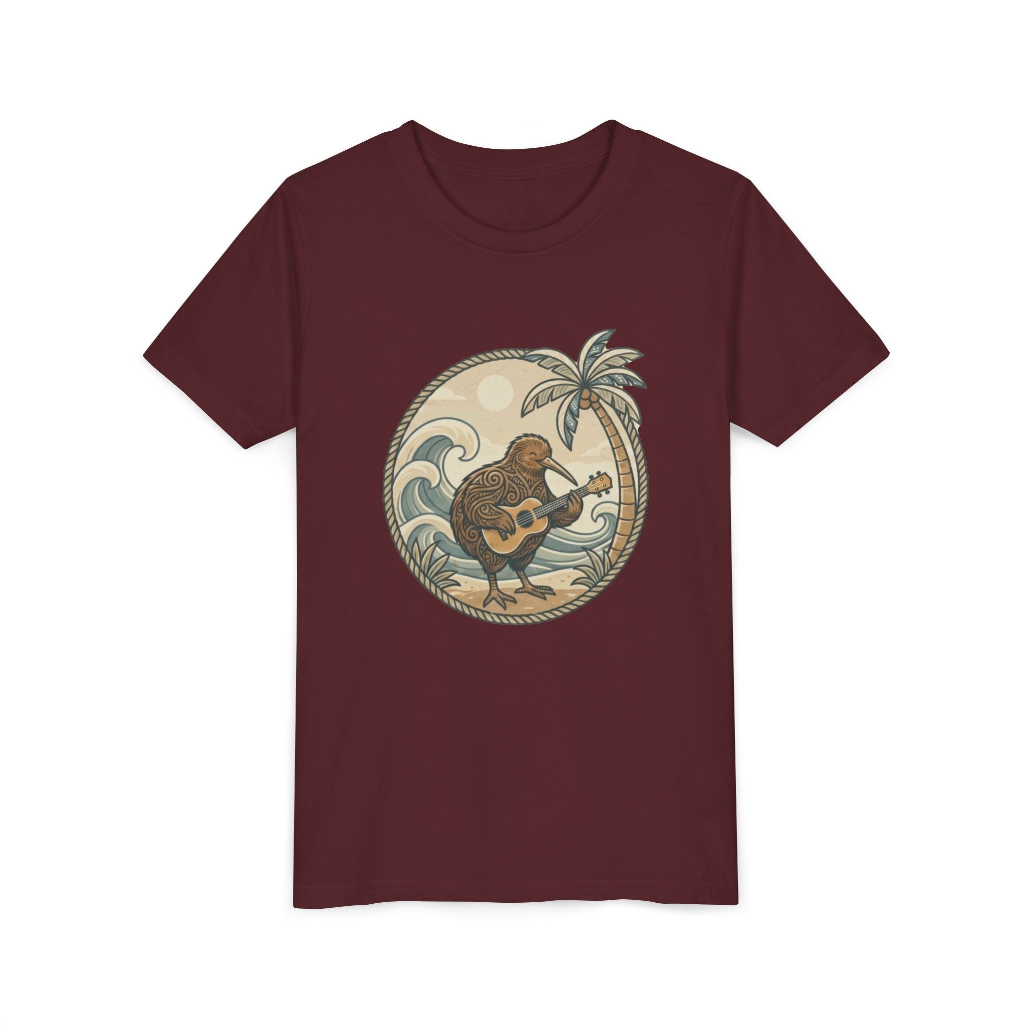 Kiwi Playing Guitar Vintage Beach Graphic