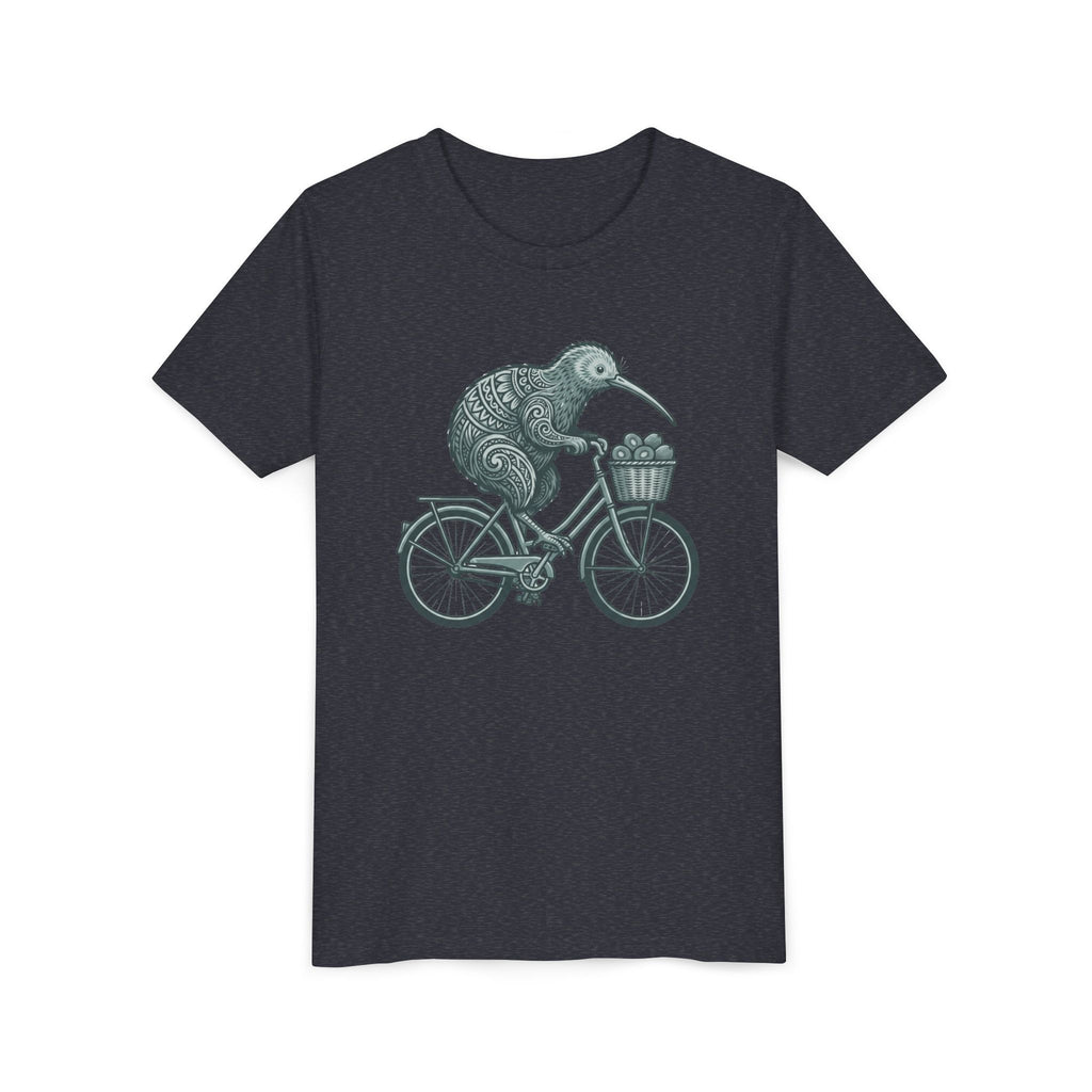 Kids Kiwi Bird Bicycle T‑Shirt – Cute Animal Cycling Graphic Tee for Children