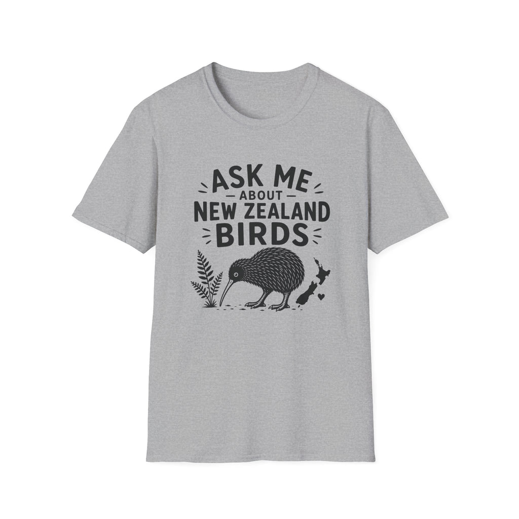 Ask Me About New Zealand Birds  — Kiwi & Native Wildlife Tee