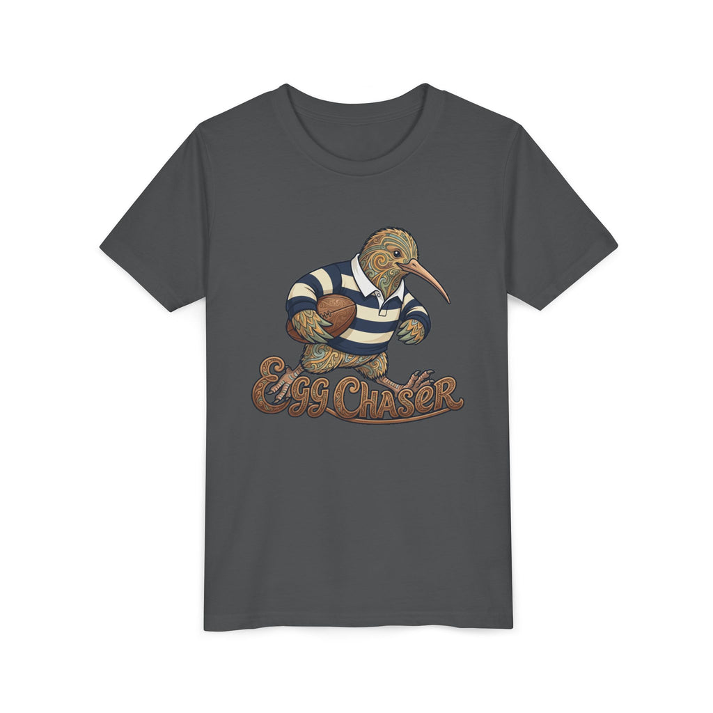 Kiwi Rugby Youth Tee — 'Egg Chaser' Vintage Sports Kids Shirt