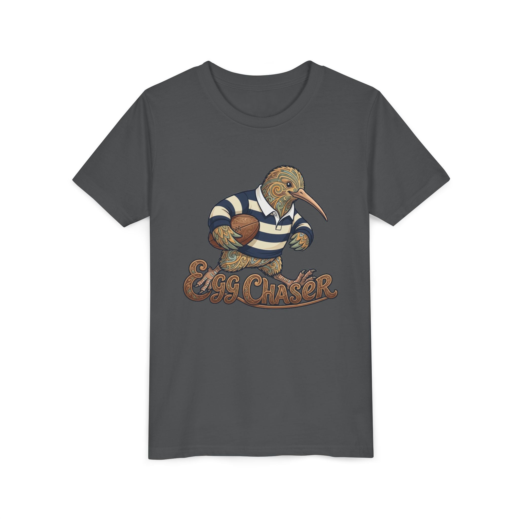 Kiwi Rugby Youth Tee — 'Egg Chaser' Vintage Sports Kids Shirt