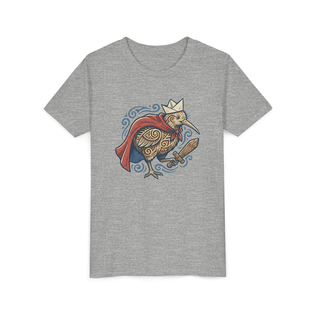 Royal Kiwi Youth T‑Shirt — Crowned Kiwi with Cape Kids Tee