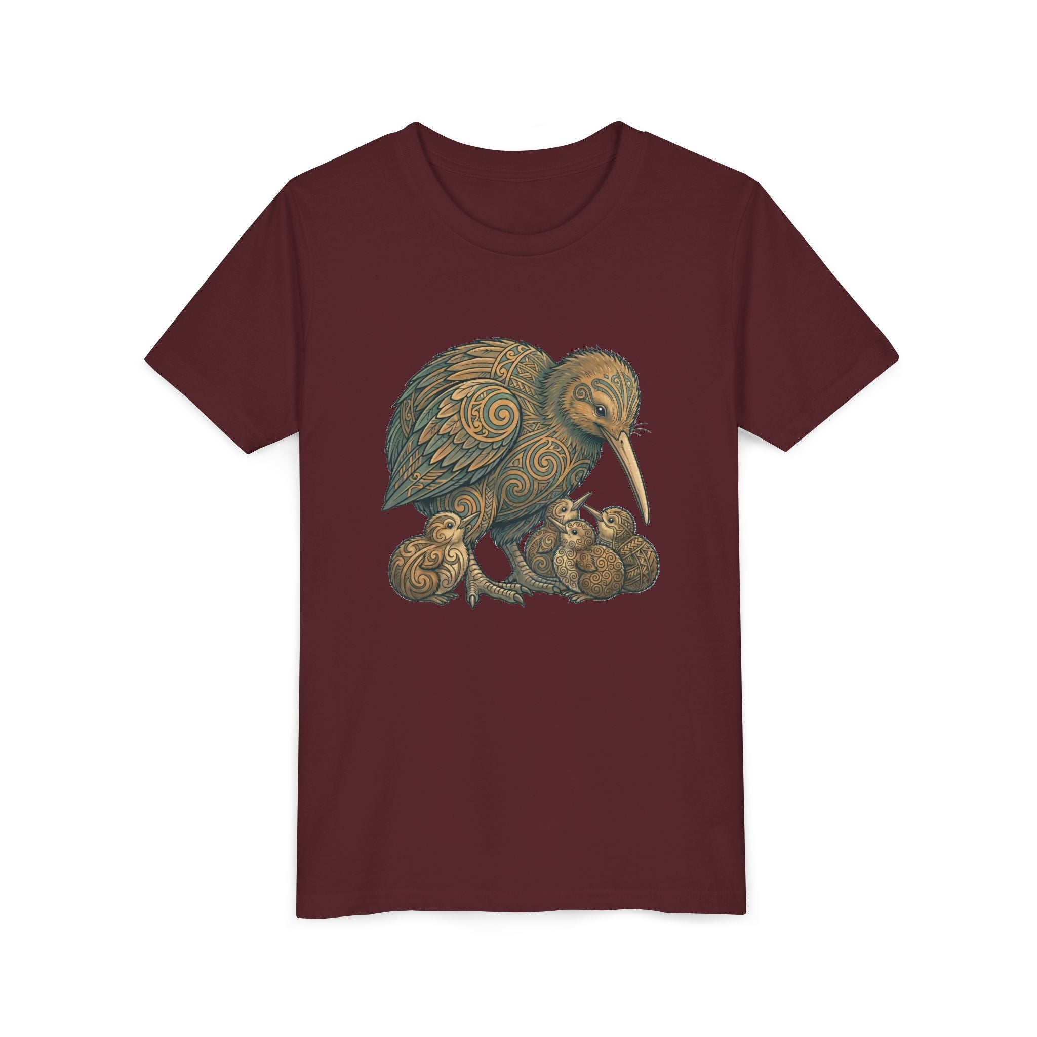 Kiwi Bird Momma & Babies Kids T‑Shirt — Whimsical Kiwi & Chicks Youth Tee