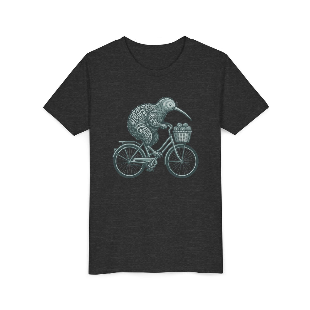 Kids Kiwi Bird Bicycle T‑Shirt – Cute Animal Cycling Graphic Tee for Children