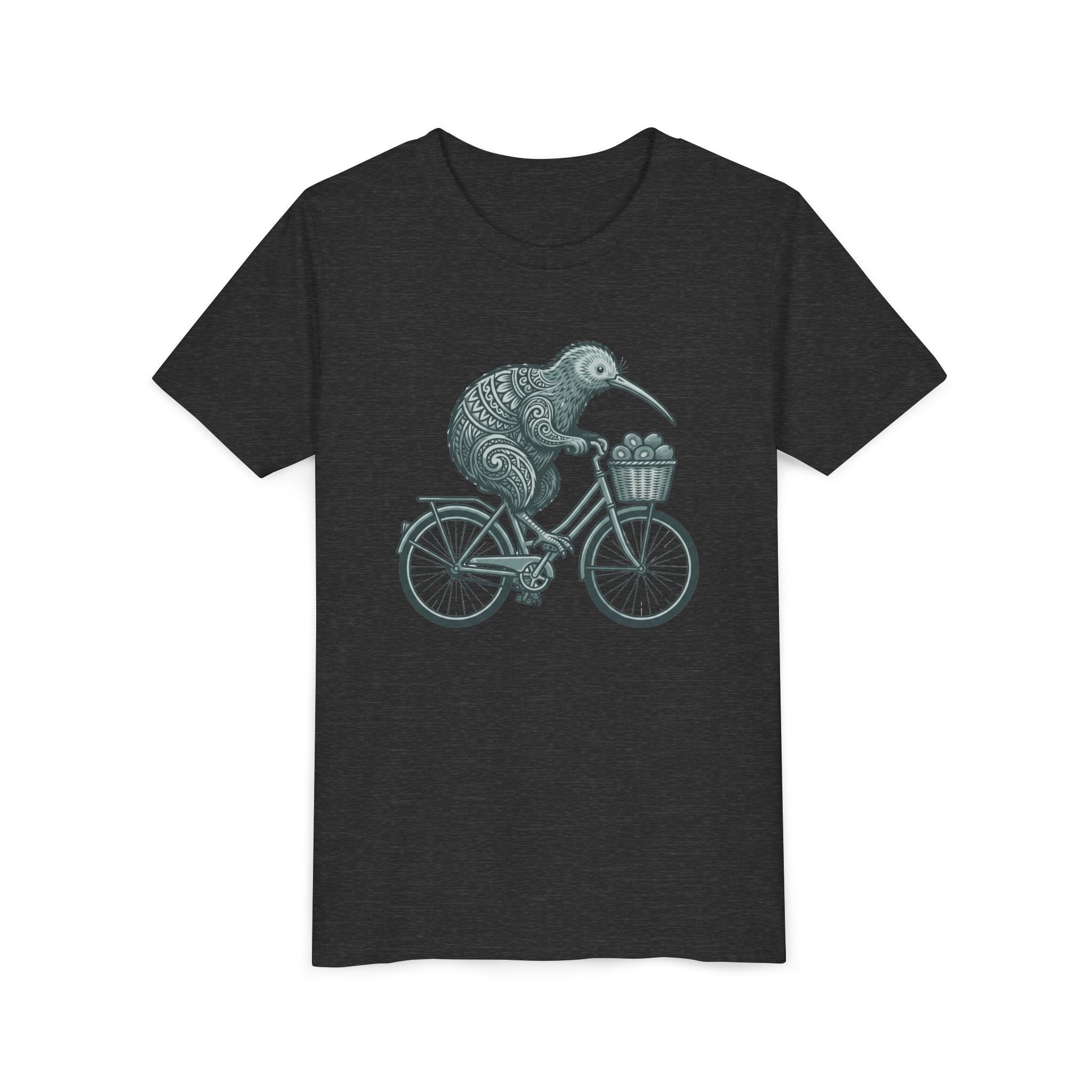 Kids Kiwi Bird Bicycle T‑Shirt – Cute Animal Cycling Graphic Tee for Children