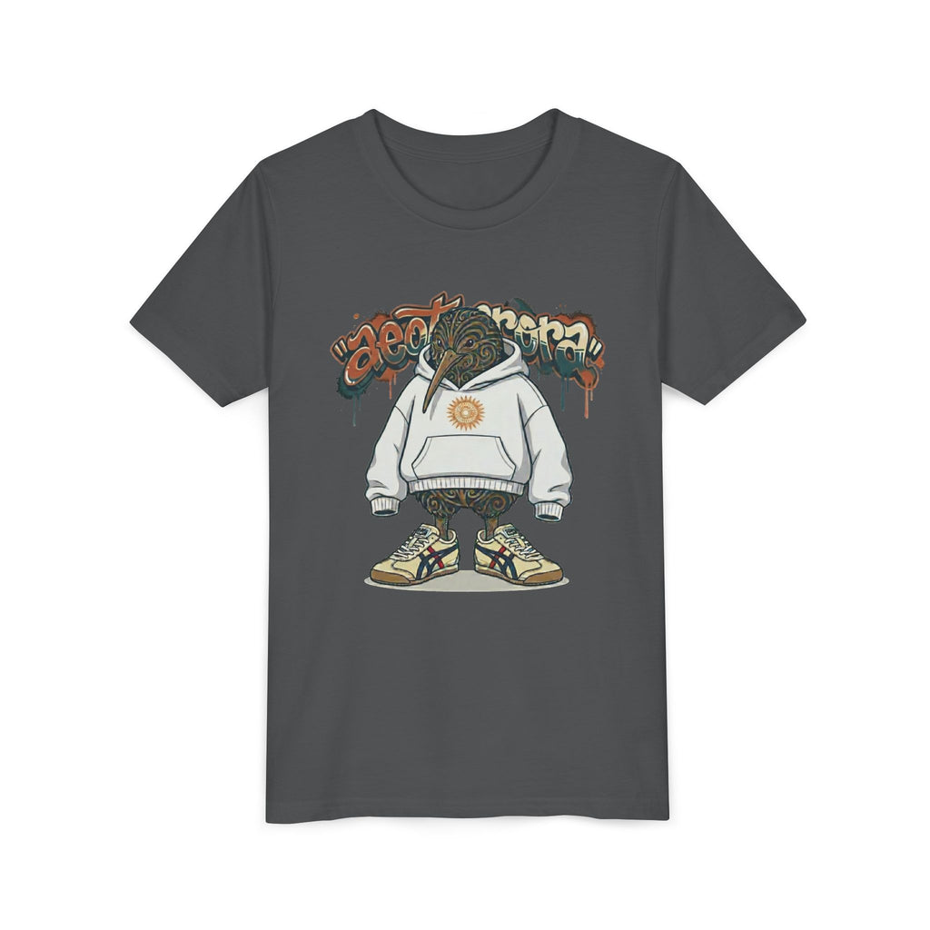 Youth Tee — Streetwear Kiwi Graphic "Aeotearora" Hoodie-Style Design
