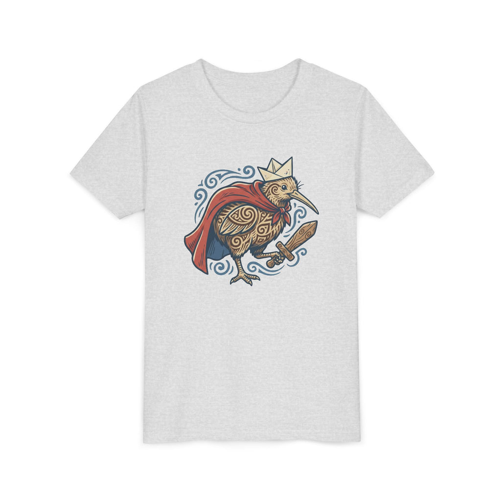 Royal Kiwi Youth T‑Shirt — Crowned Kiwi with Cape Kids Tee
