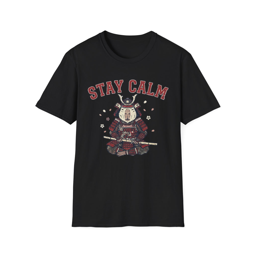 Stay Calm Capybara Samurai T + Adult Size