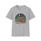 Camping Kiwi T-Shirt — Cute Kiwi Bird by Campfire Night Sky Tee