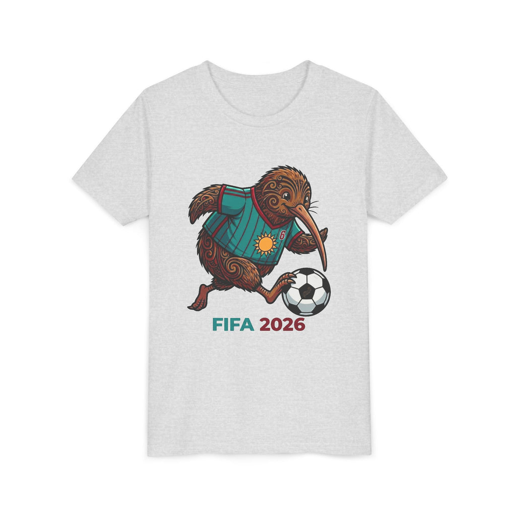 Youth Tee — Kiwi Soccer Player “FIFA 2026” Kids Football Shirt