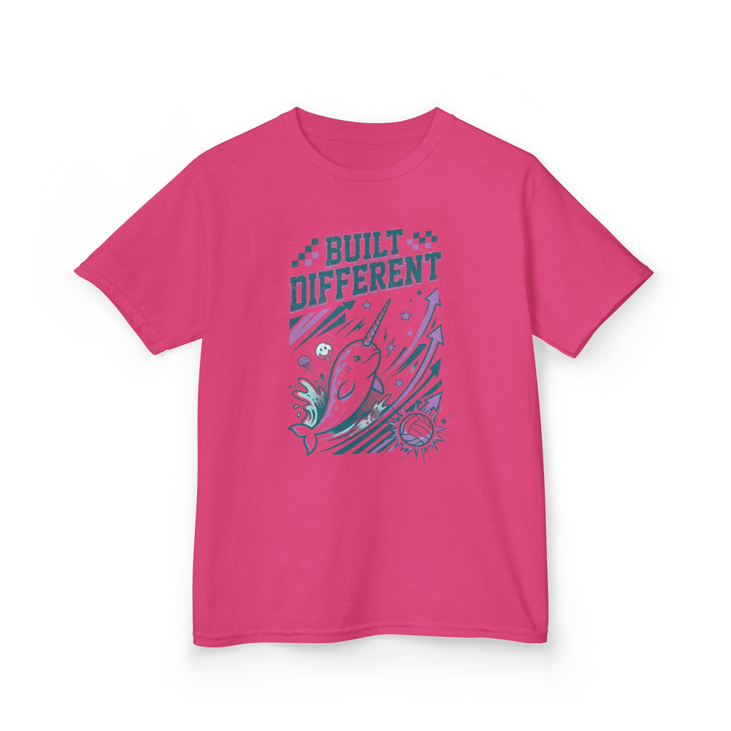 Kids T "Built Different" Narwhal Graphic Tee