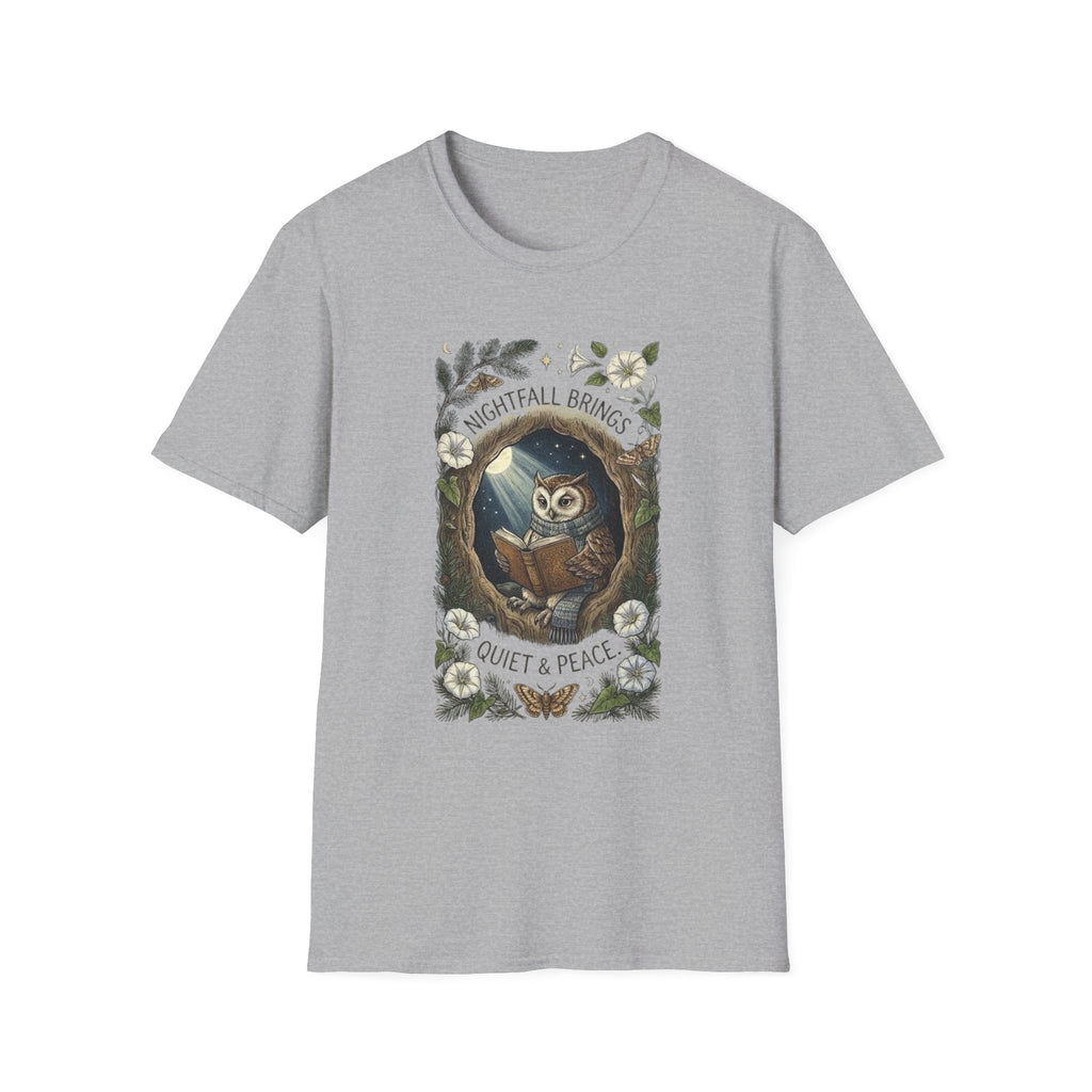 Nightfall Brings Quiet & Peace Owl T-Shirt