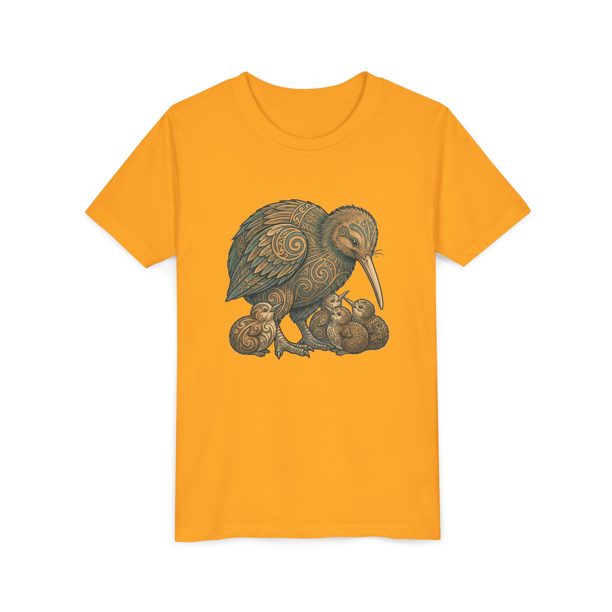 Kiwi Bird Momma & Babies Kids T‑Shirt — Whimsical Kiwi & Chicks Youth Tee