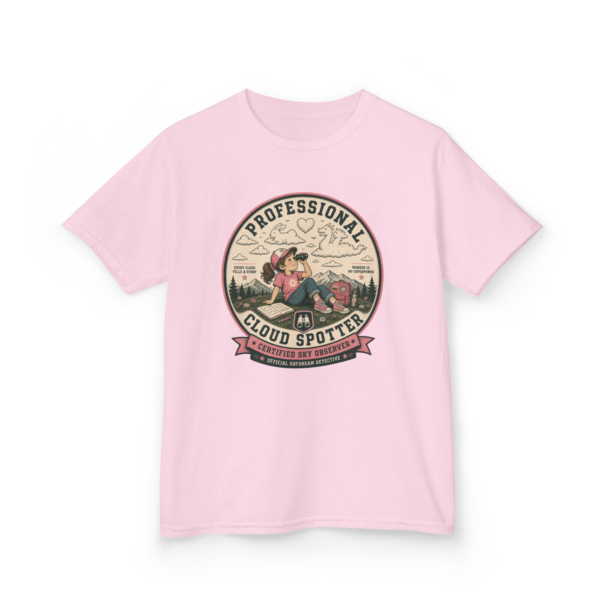 'Professional Cloud Spotter' Girl Explorer Tee