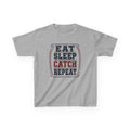 Kids 'Eat Sleep Catch Repeat' Baseball T‑Shirt + Youth Size