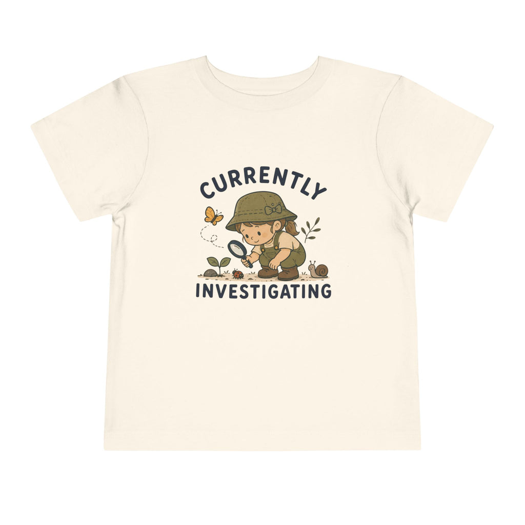 "Currently Investigating" Little Girl Explorer Shirt