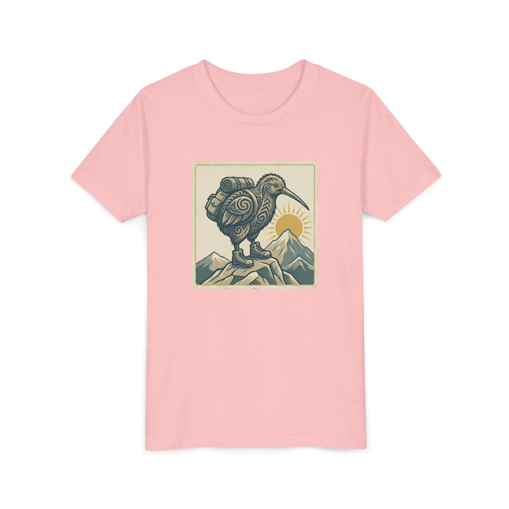 Youth Tee — Kiwi Bird on Mountains Graphic Shirt