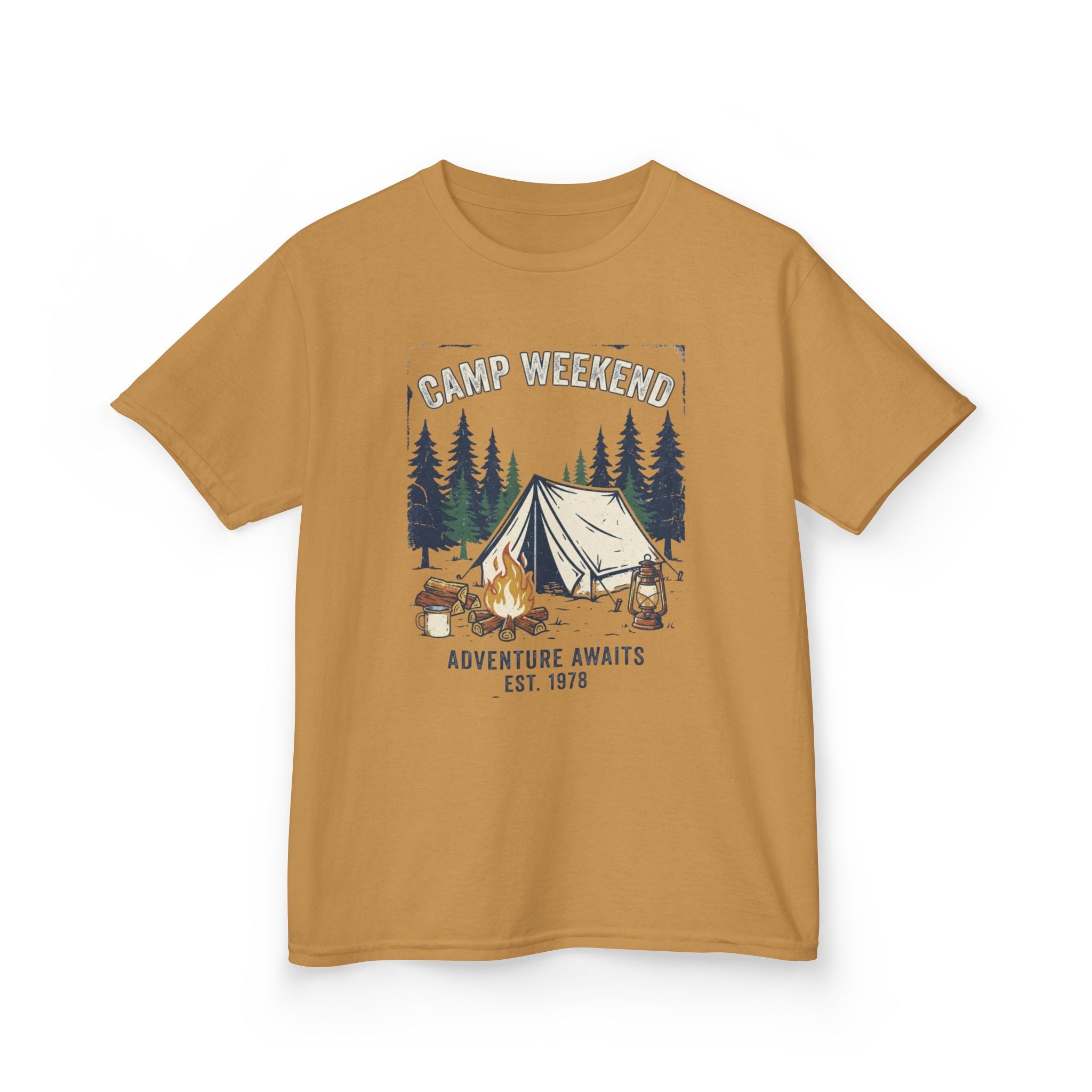 "Camp Weekend: Adventure Awaits" Kids Graphic Tee