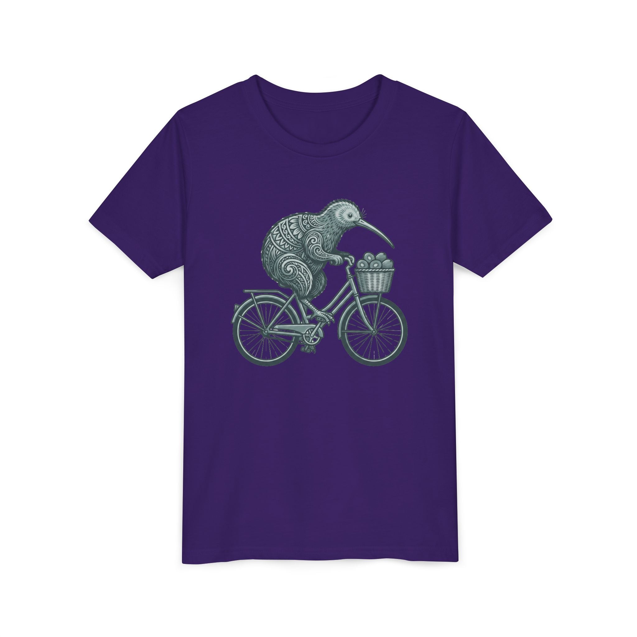 Kids Kiwi Bird Bicycle T‑Shirt – Cute Animal Cycling Graphic Tee for Children