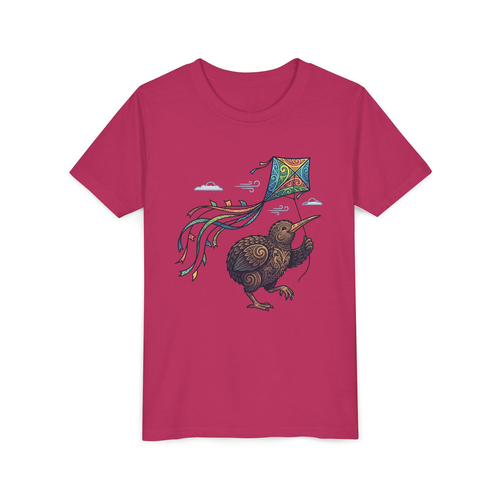 Kiwi Kite Kids Tee — Whimsical New Zealand Bird Graphic Youth Shirt