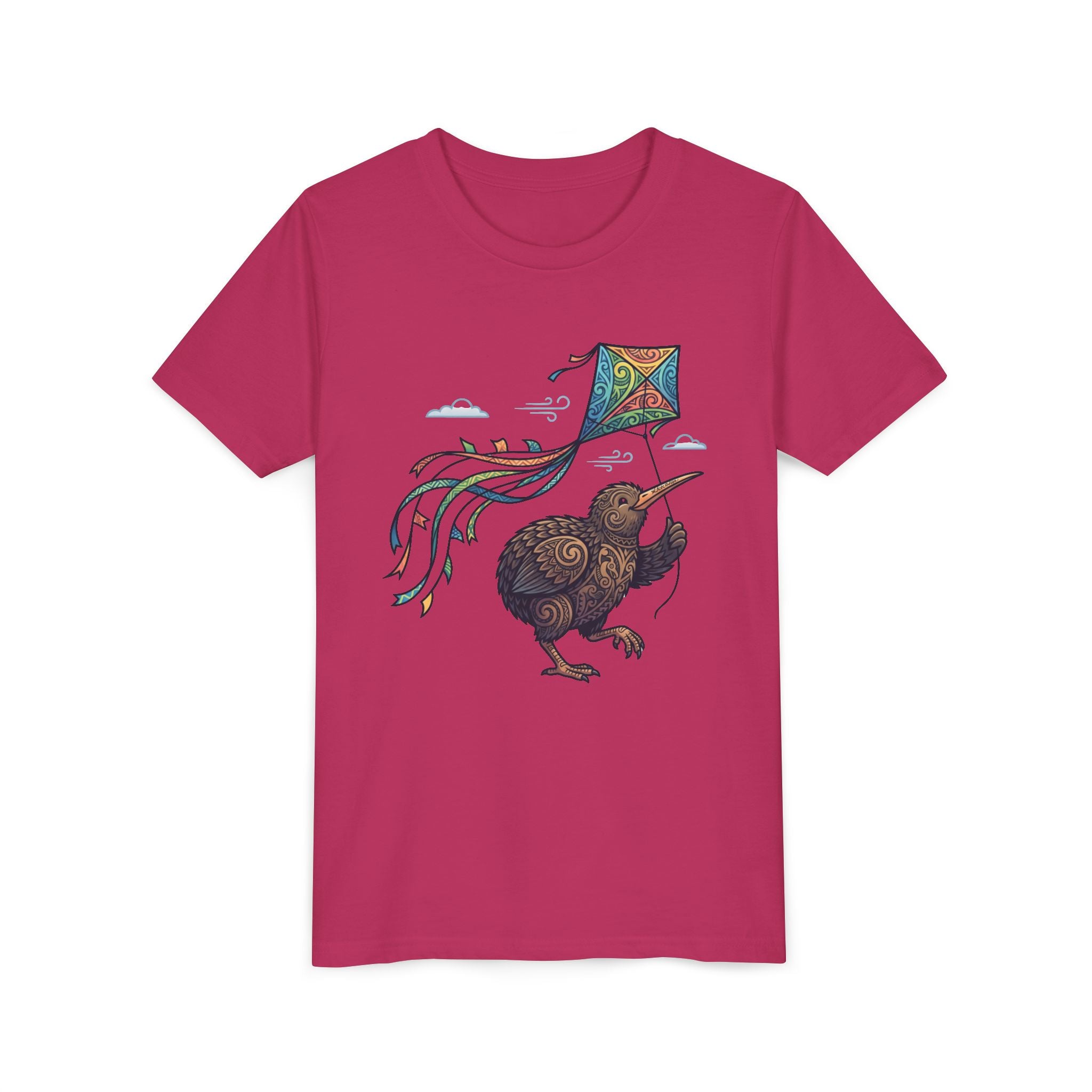 Kiwi Kite Kids Tee — Whimsical New Zealand Bird Graphic Youth Shirt