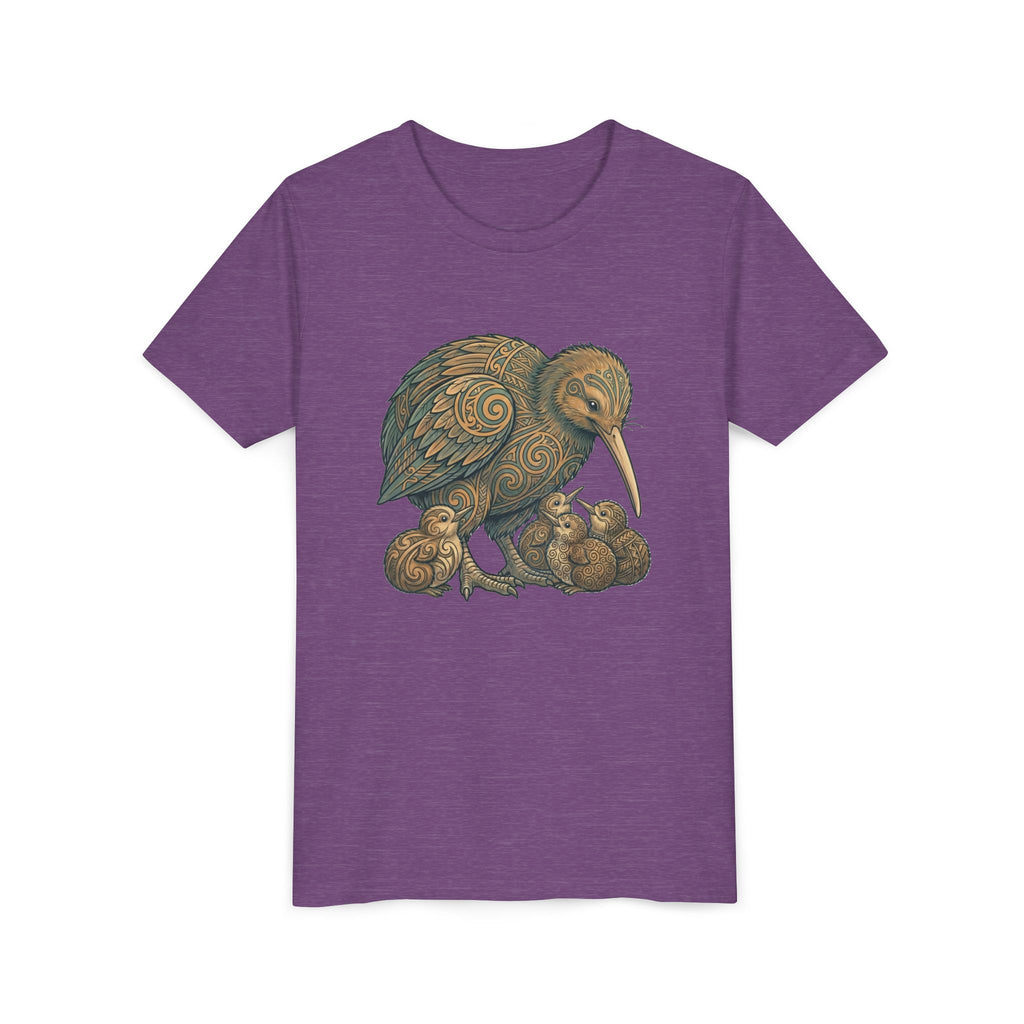 Kiwi Bird Momma & Babies Kids T‑Shirt — Whimsical Kiwi & Chicks Youth Tee