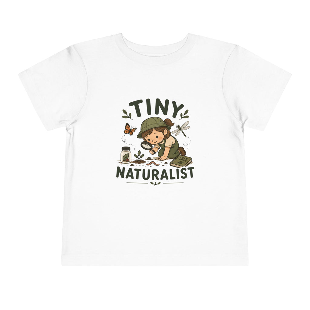 "Tiny Naturalist" Cute Girl Explorer Kids Shirt